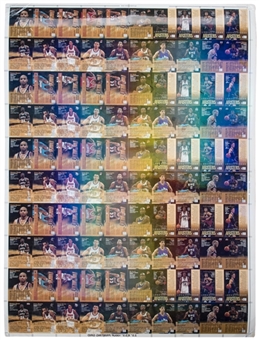 1998-99 Topps Finest Basketball Uncut Sheet (100 Cards) Featuring Michael Jordan